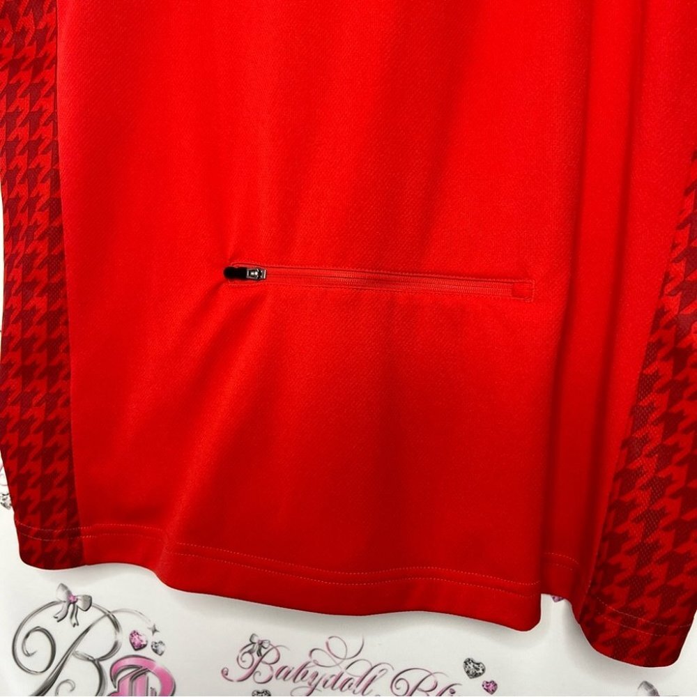 Fox Racing Jersey Tank Top Red Houndstooth Pattern Pocket On. Back Zip Up Top — image 5 of 8